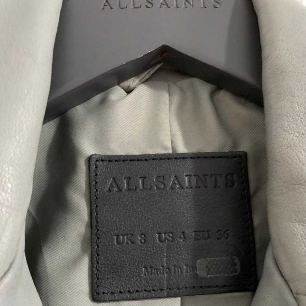 allsaints grey leather jacket - image 3