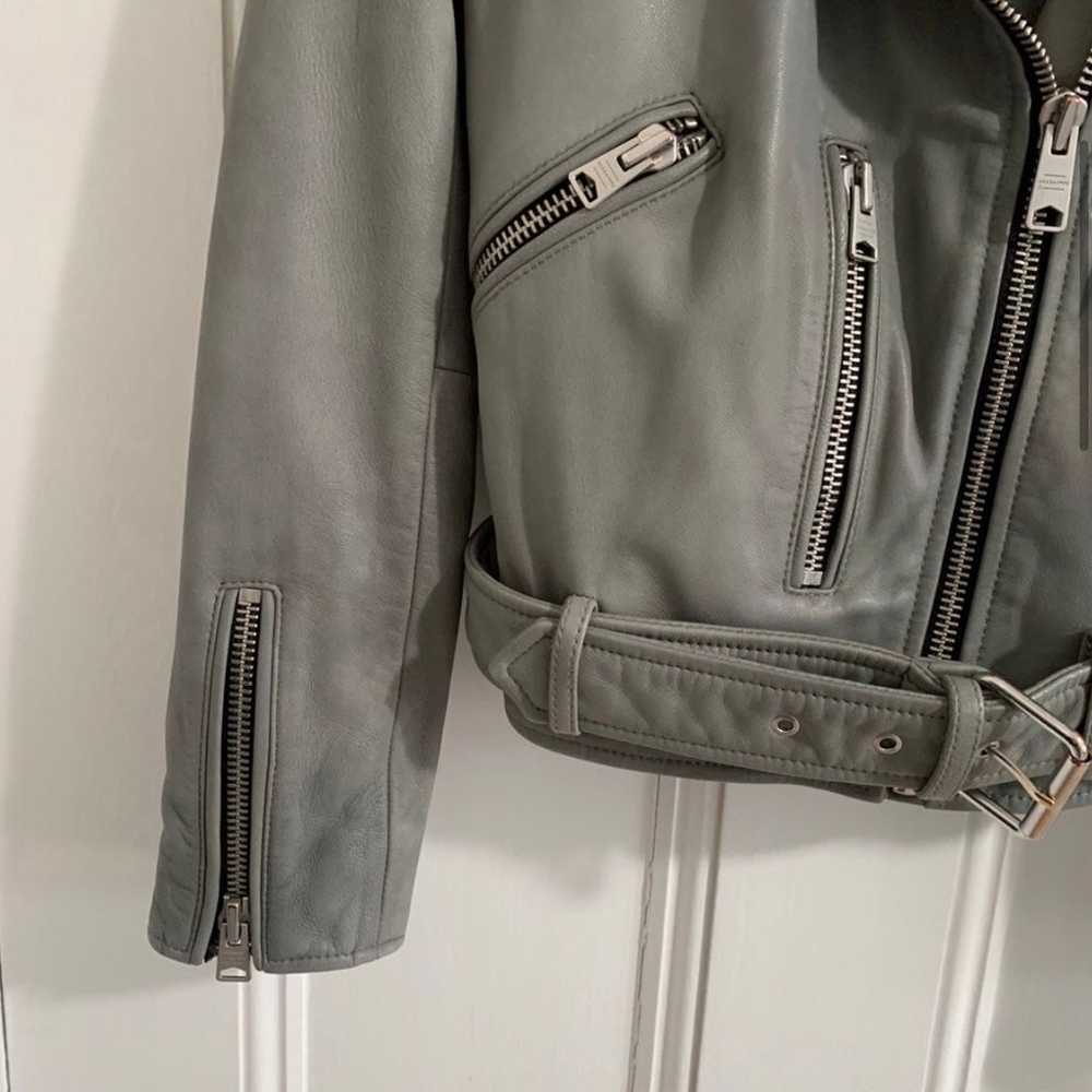 allsaints grey leather jacket - image 4