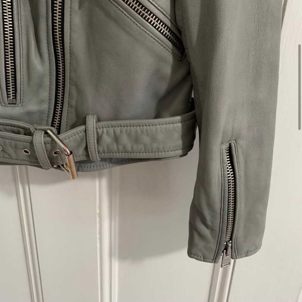 allsaints grey leather jacket - image 5