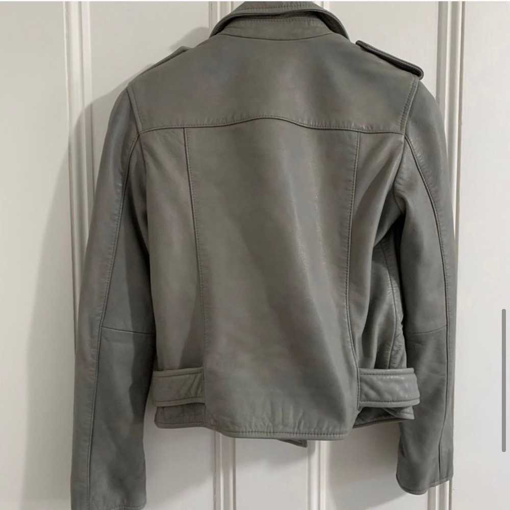 allsaints grey leather jacket - image 8