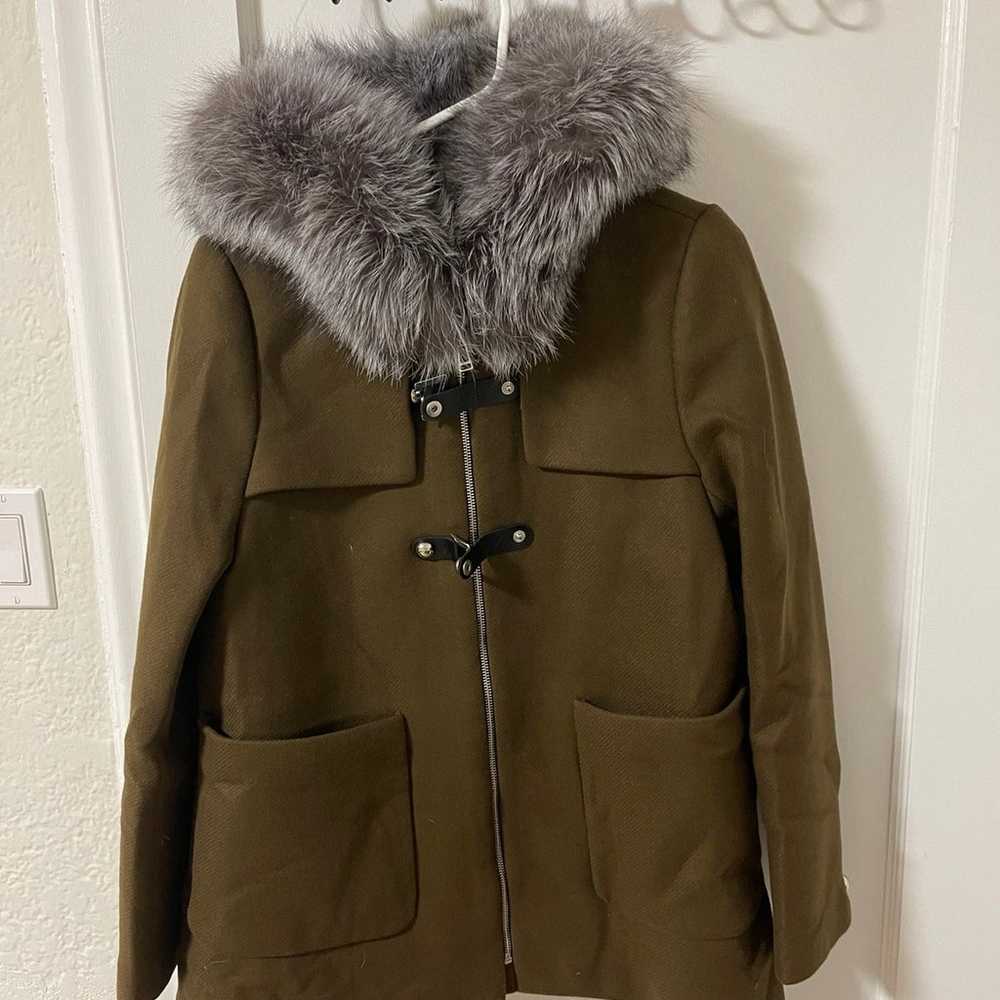 Zara jacket with silver fox trimmed hood - image 1