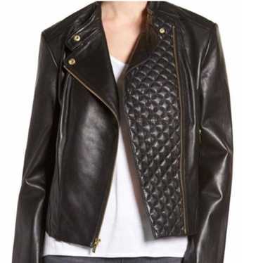 Cole Haan asymmetrical zip moto jacket