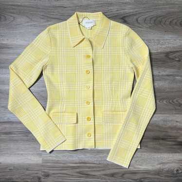 SPORTMAX Penna Prince of Wales Yellow Knit Jacket