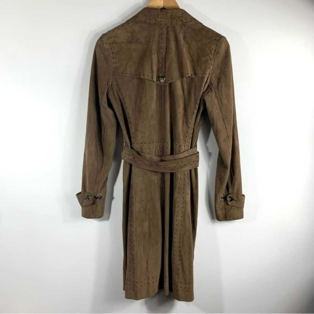 Theory Brown Suede Leather Knightley Trench Coat - image 5