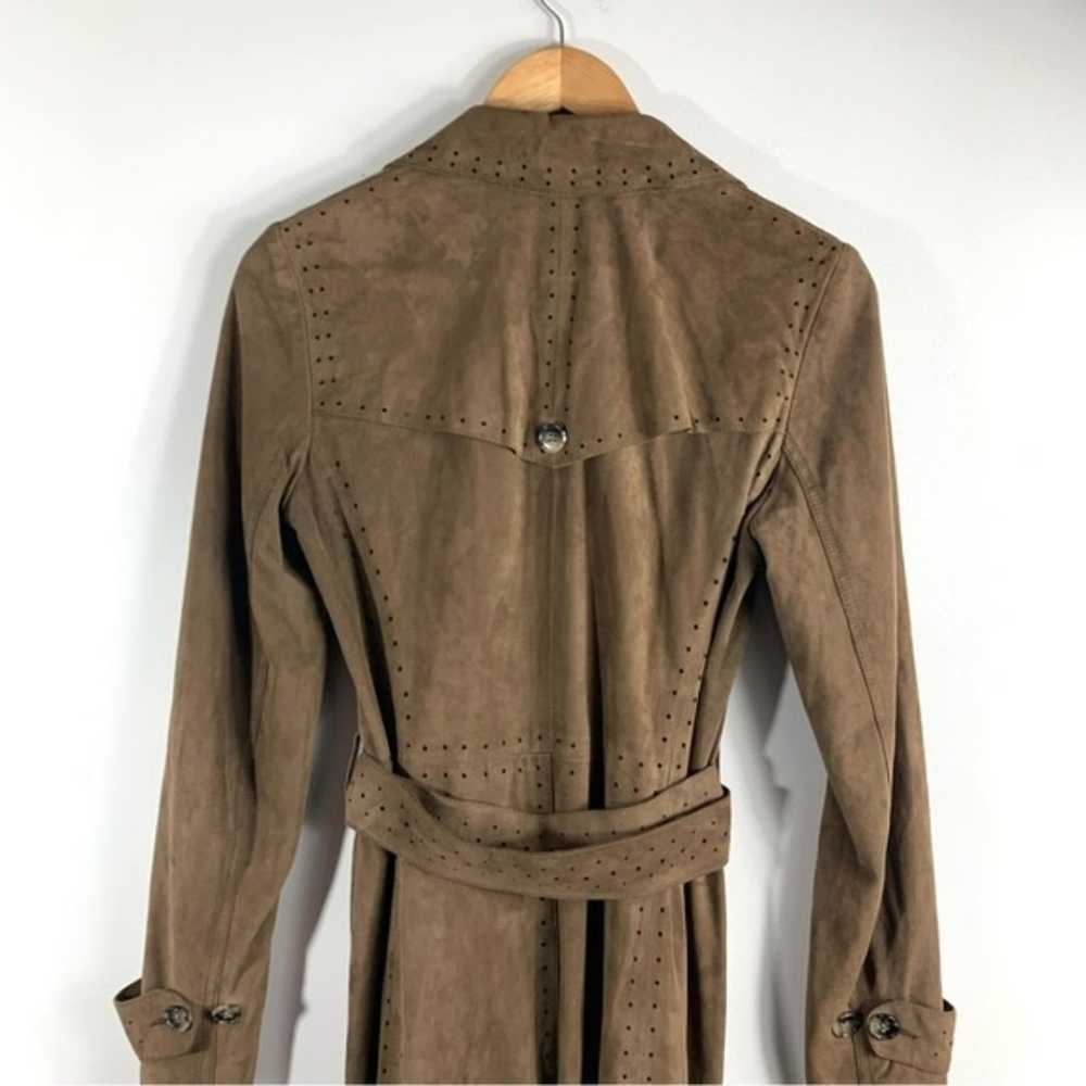 Theory Brown Suede Leather Knightley Trench Coat - image 6