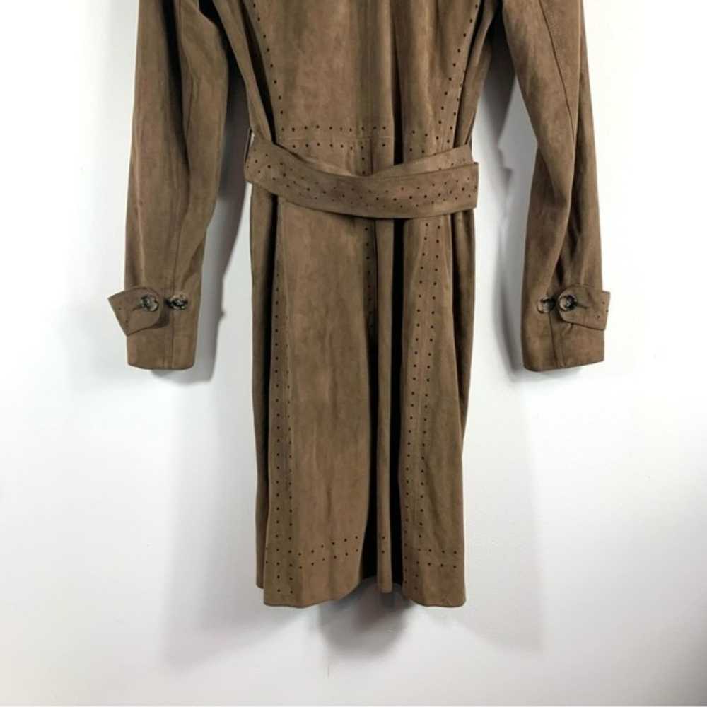 Theory Brown Suede Leather Knightley Trench Coat - image 8