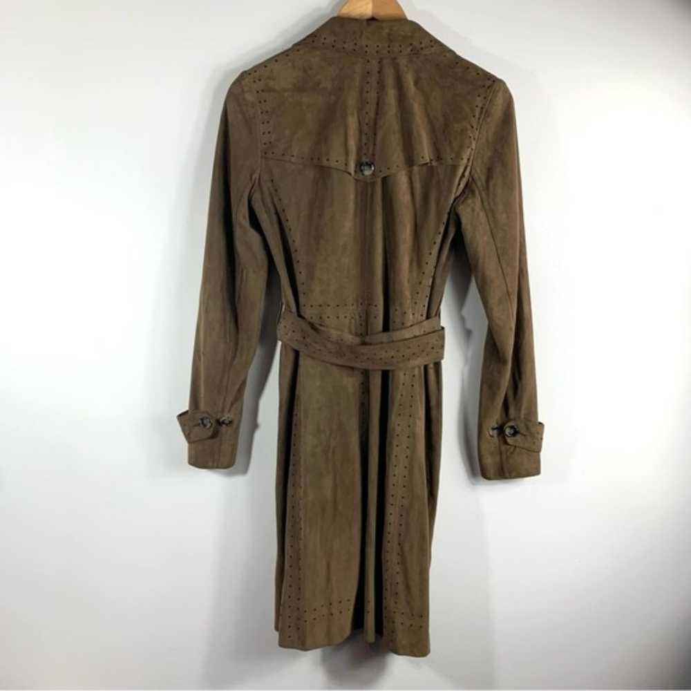 Theory Brown Suede Leather Knightley Trench Coat - image 9