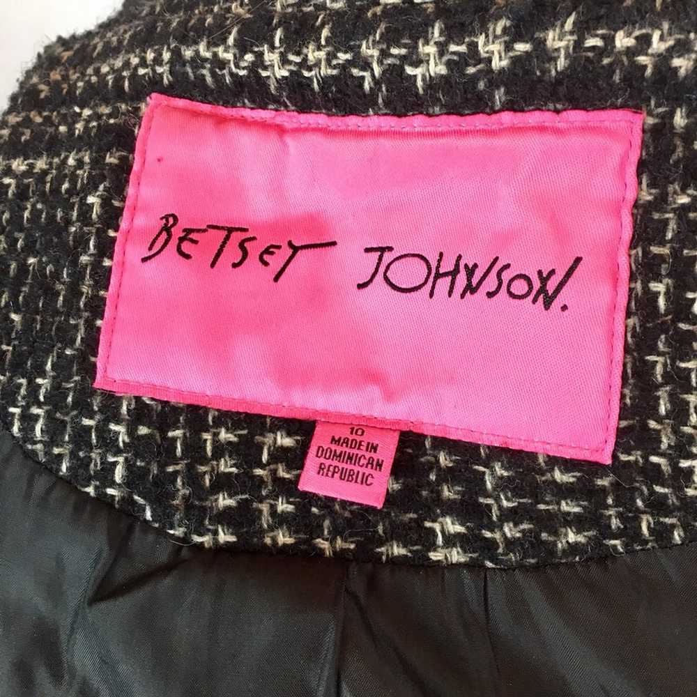 Betsey Johnson Plaid Peplum Pea Coat 10 - image 5