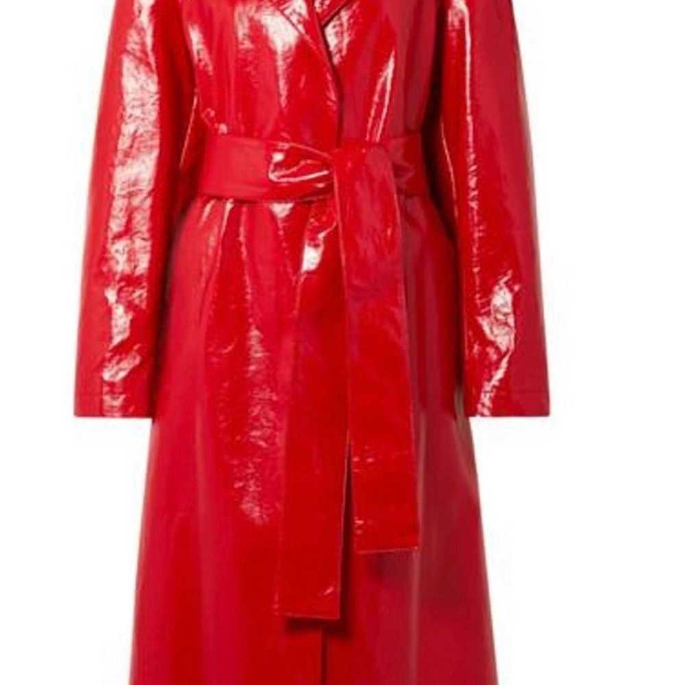 MSGM Milano FAUX GLOSSED-LEATHER TRENCH COAT IN R… - image 2