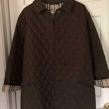 Burberry quilted dark brown coat