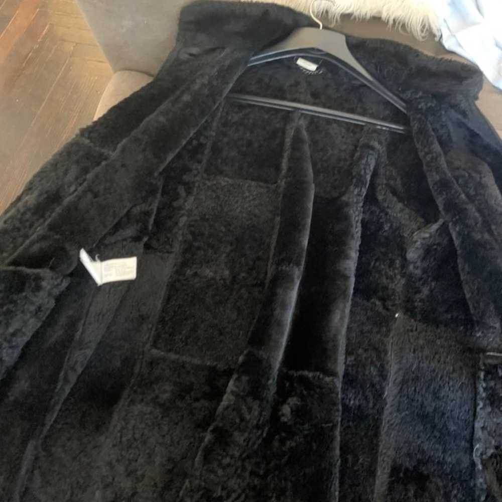 Elegance plush 100 % shearing swing coat with fur… - image 2