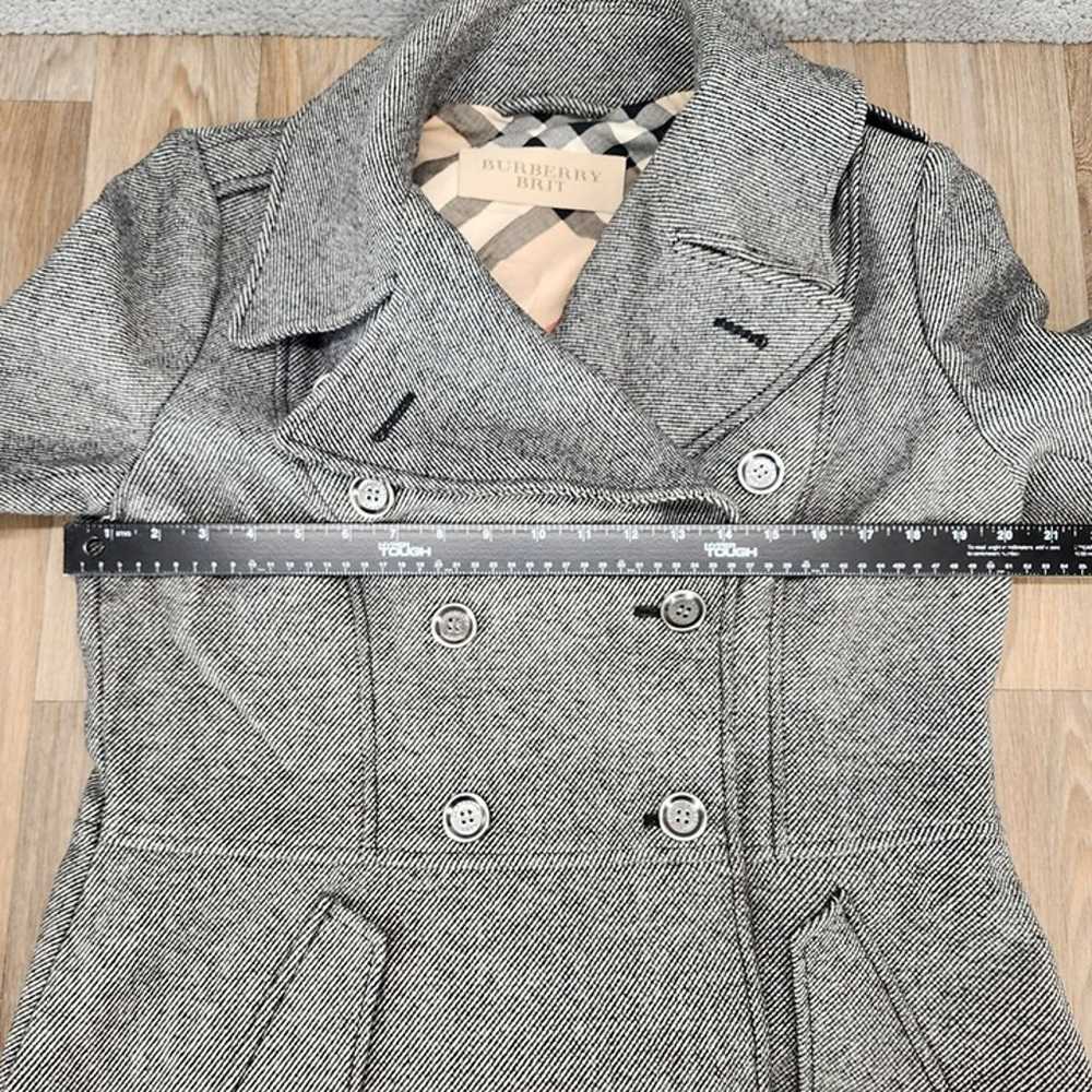 Burberry Brit Women's Large Gray Wool Blend Doubl… - image 10