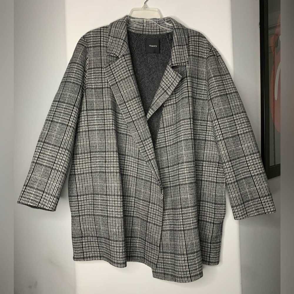 Theory Clairene Weston Wool Cashmere Blend Plaid … - image 5