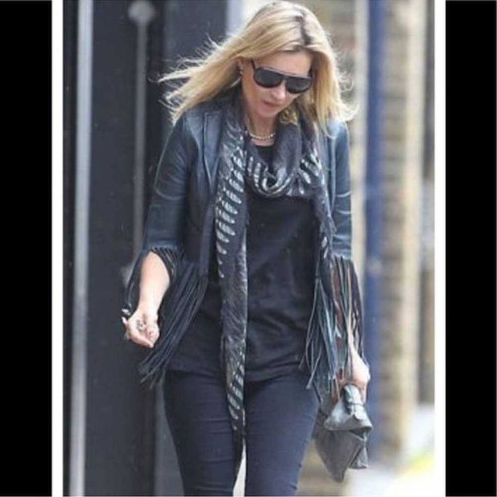 Topshop X Kate Moss Fringe leather Moto Jacket - image 3
