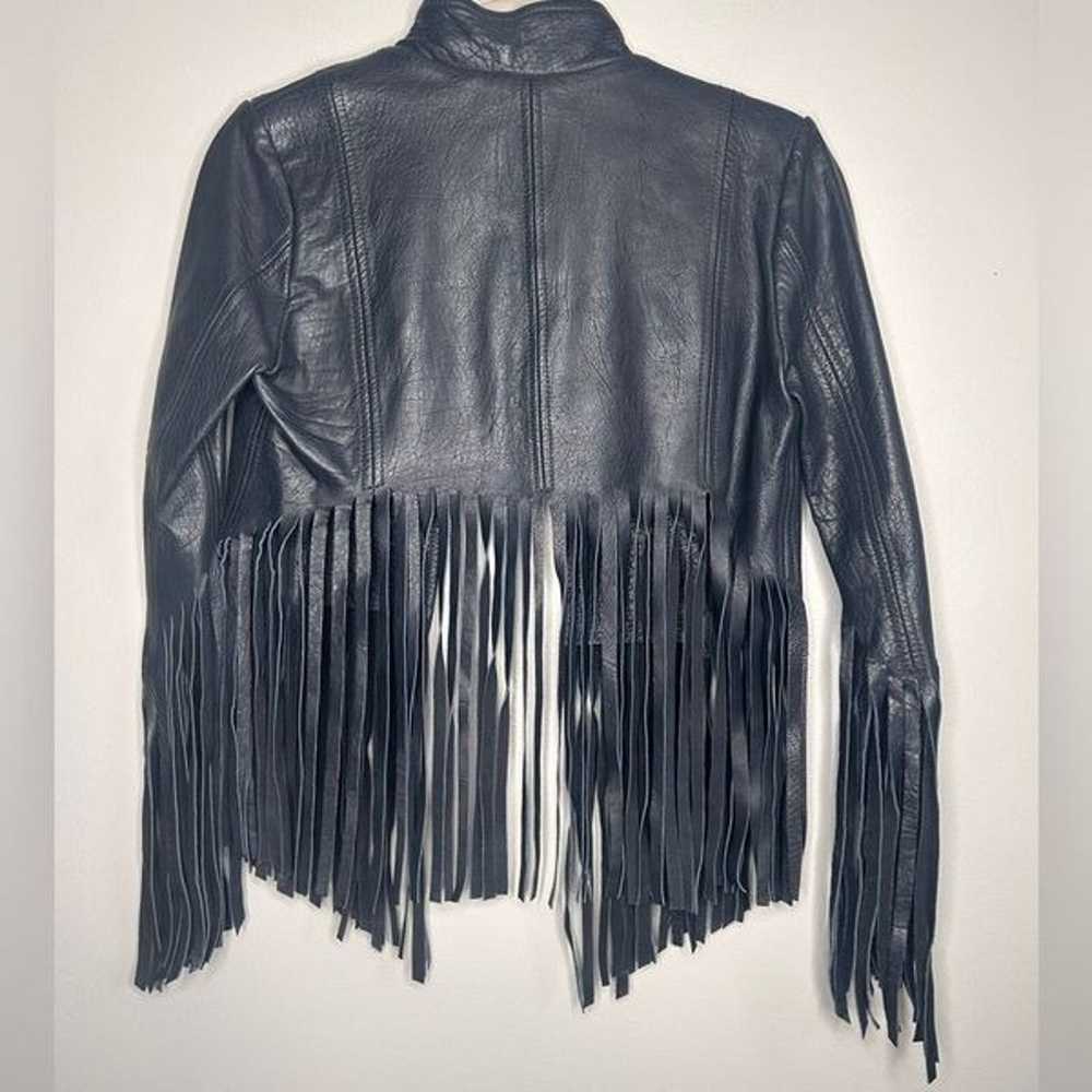 Topshop X Kate Moss Fringe leather Moto Jacket - image 8