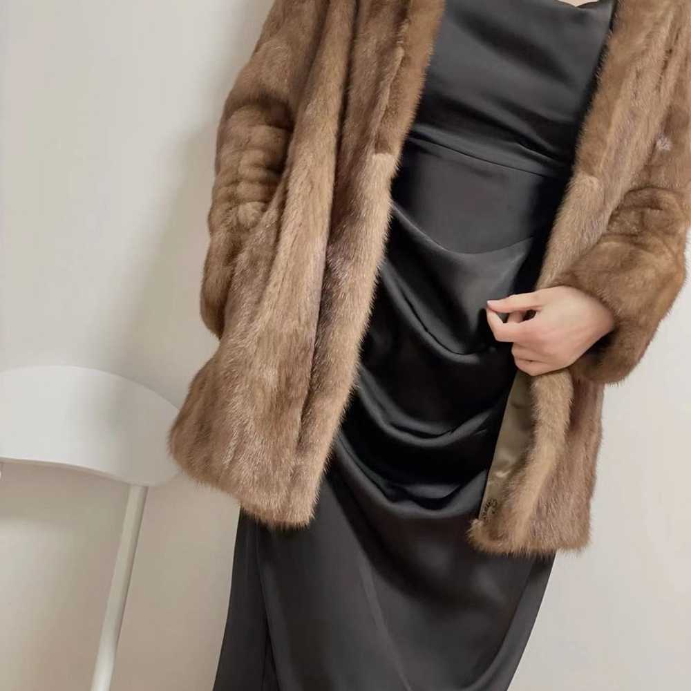 Petite Genuine Mink Fur Coat - image 2
