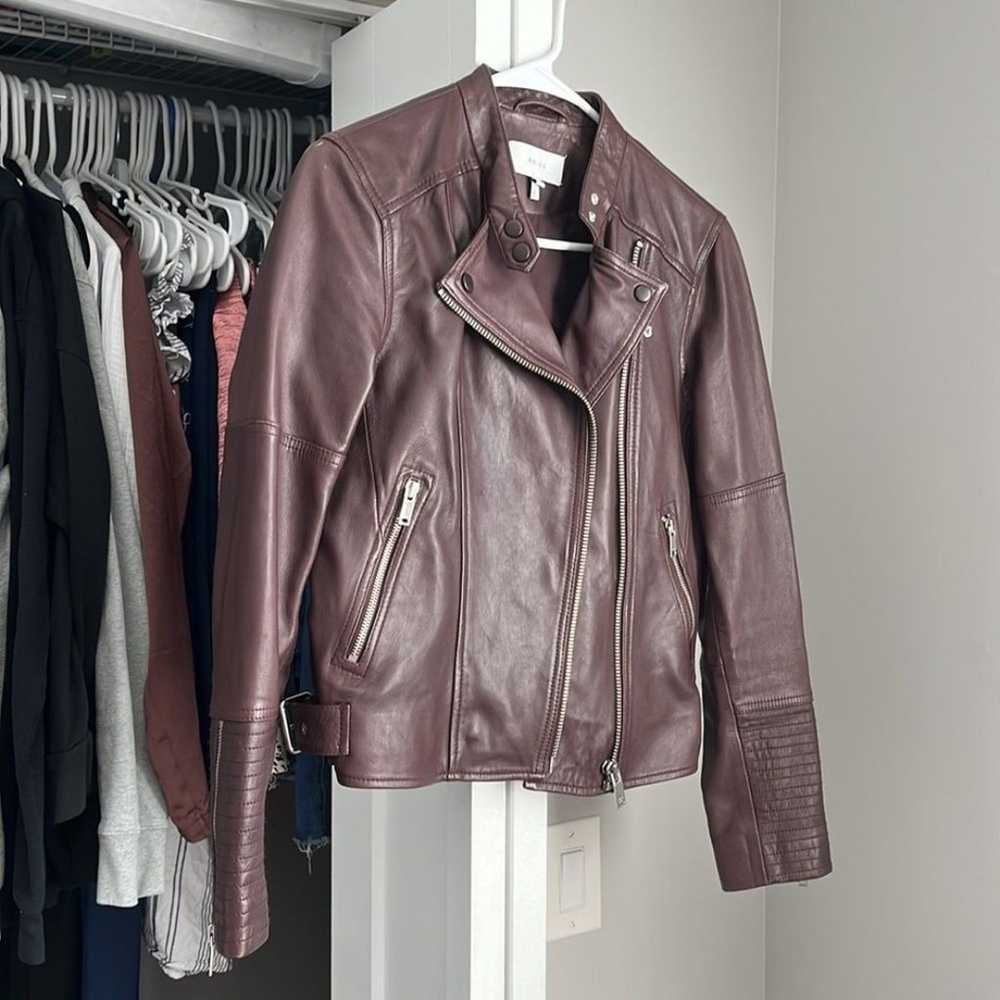 Reiss Brown Leather Jacket, worn once - image 2