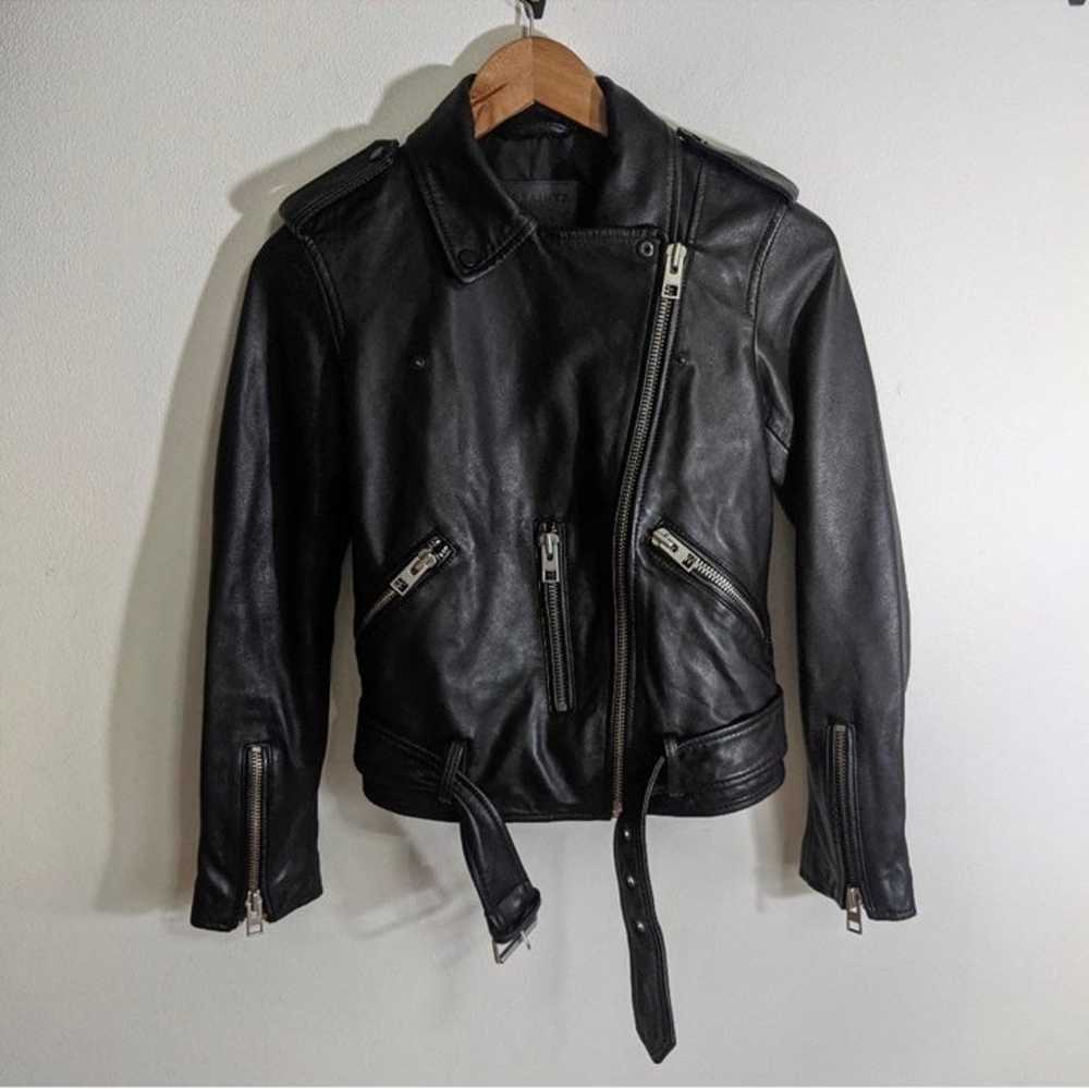 NEW All Saints Balfern Leather Biker Jacket Black - image 3