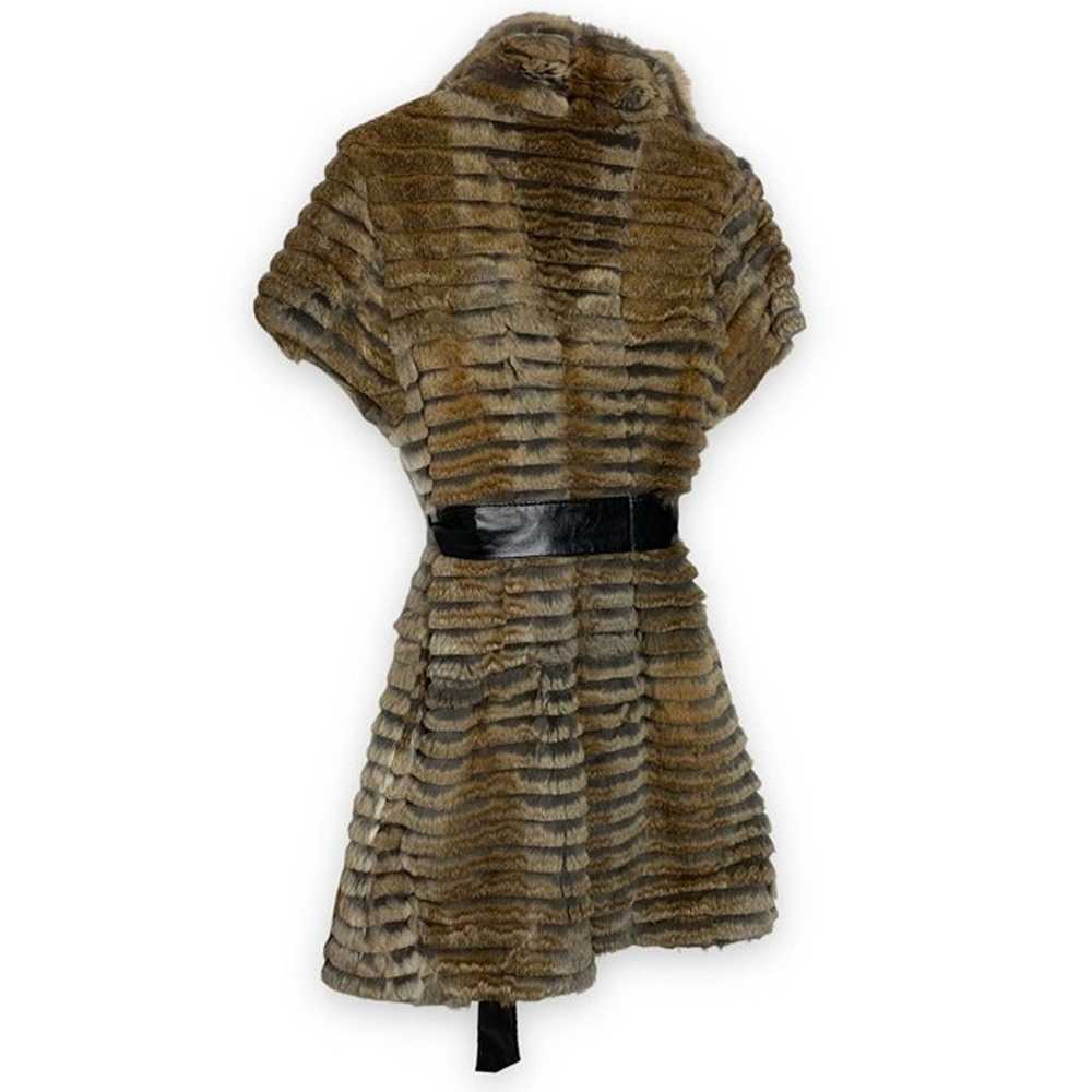 Peri Luxe Sculpted Rabbit Fur, Belted, Cap Sleeve… - image 3