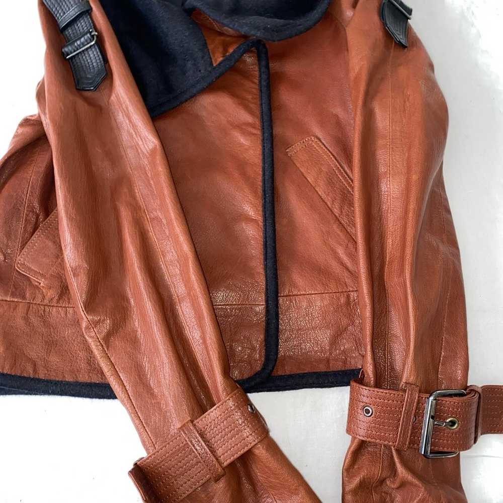 Veronica Beard Leather Motor Motorcycle Jacket Wo… - image 6