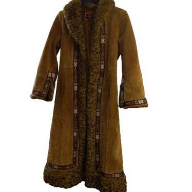 Gallery Leather Penny Lane Trench Coat Faux Fur T… - image 1