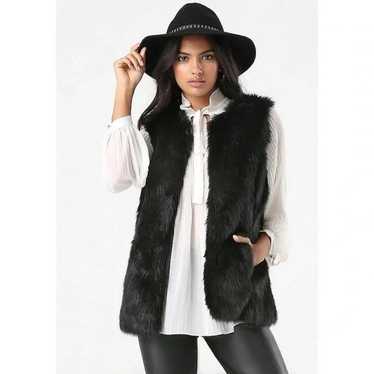 Bebe Black Faux Fur Vest