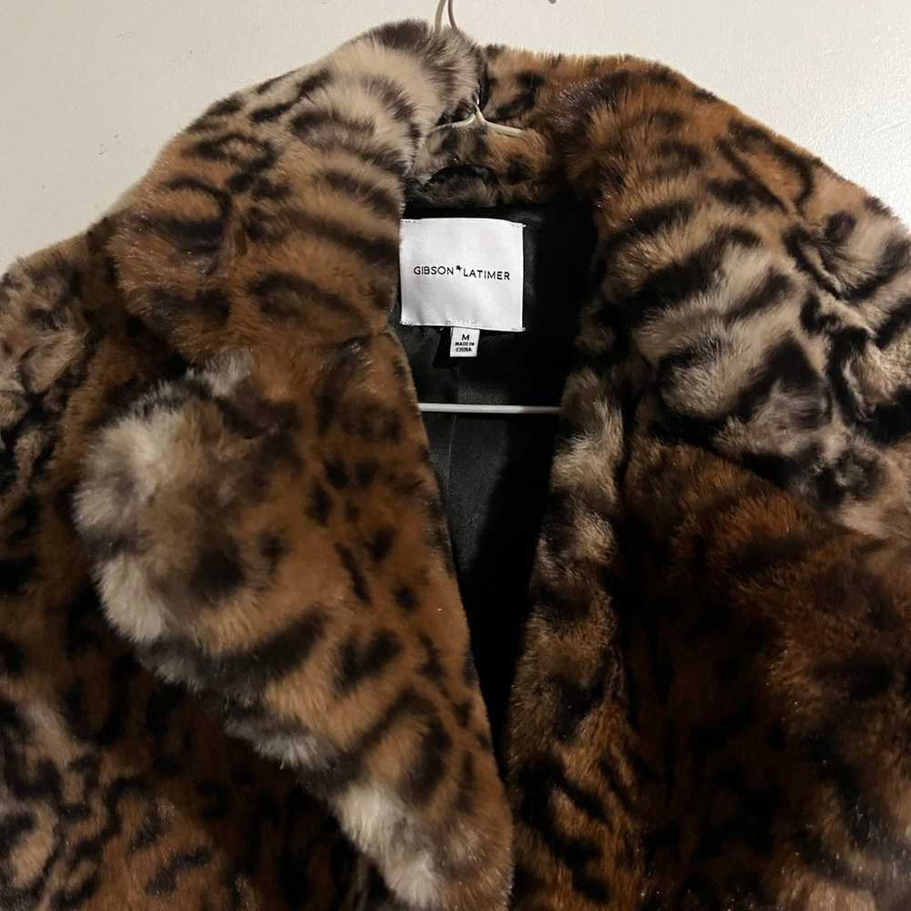 Gibson Latimer Leopard Faux fur coat - image 2