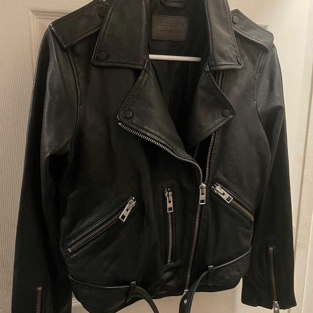 allsaints balfern leather biker jacket - image 3