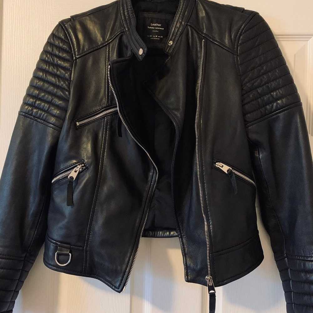 Zara Genuine Leather Biker Jacket - image 1