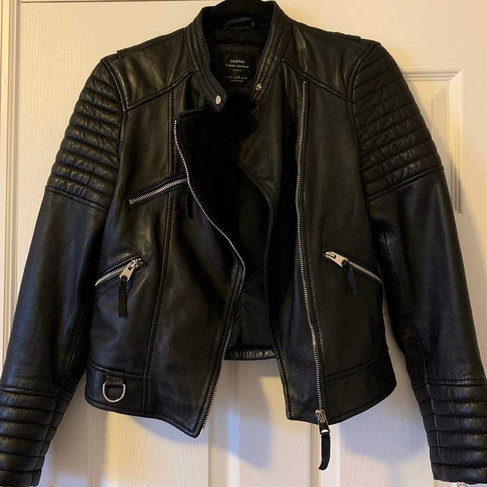 Zara Genuine Leather Biker Jacket - image 2