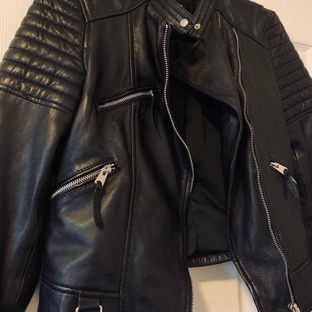 Zara Genuine Leather Biker Jacket - image 3