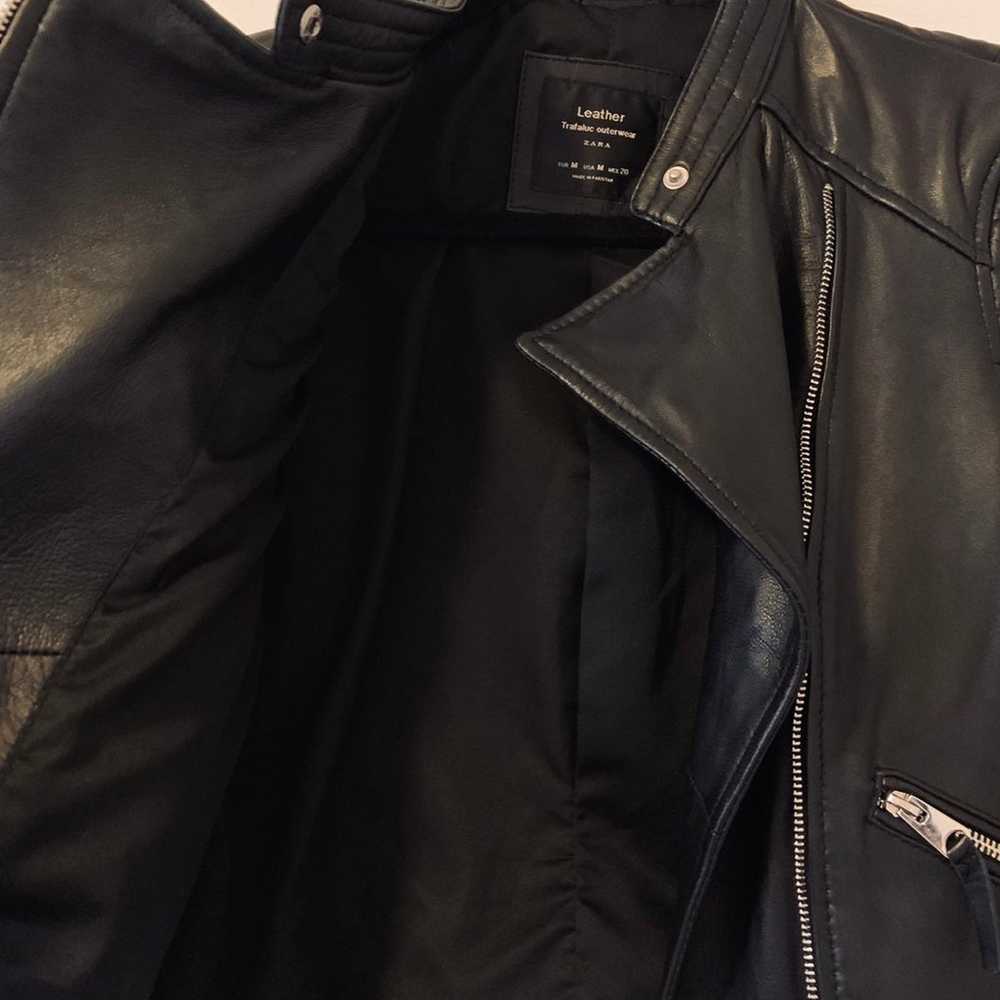 Zara Genuine Leather Biker Jacket - image 4