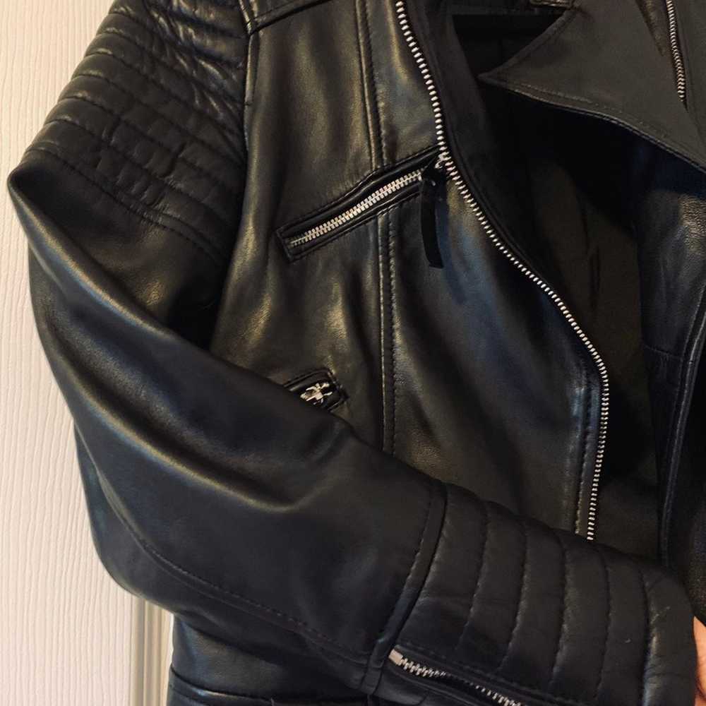 Zara Genuine Leather Biker Jacket - image 5