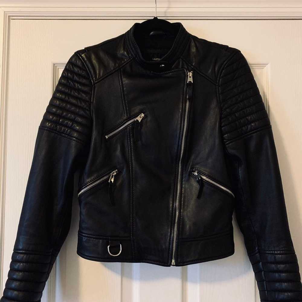 Zara Genuine Leather Biker Jacket - image 7