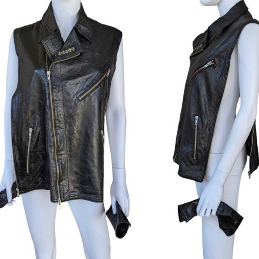 Ann Demeulemeester black leather vest - image 2