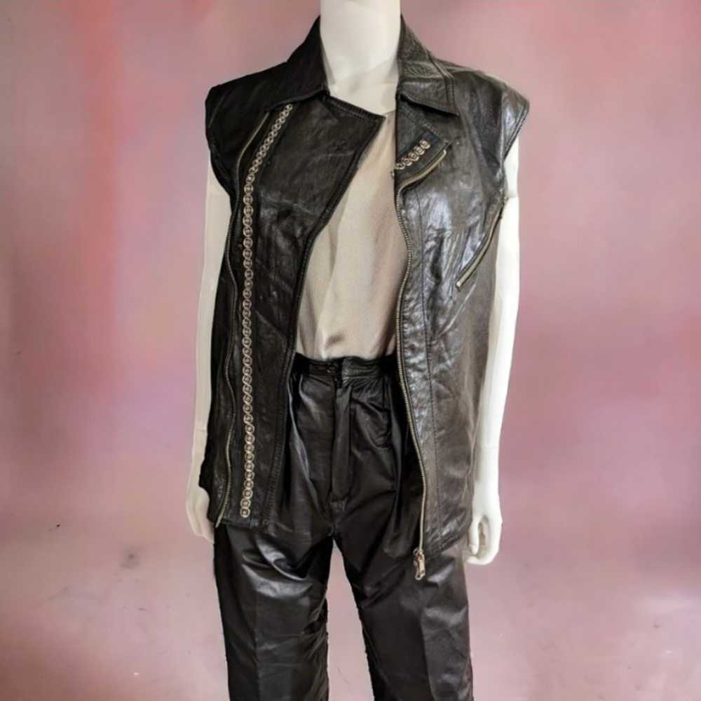 Ann Demeulemeester black leather vest - image 6