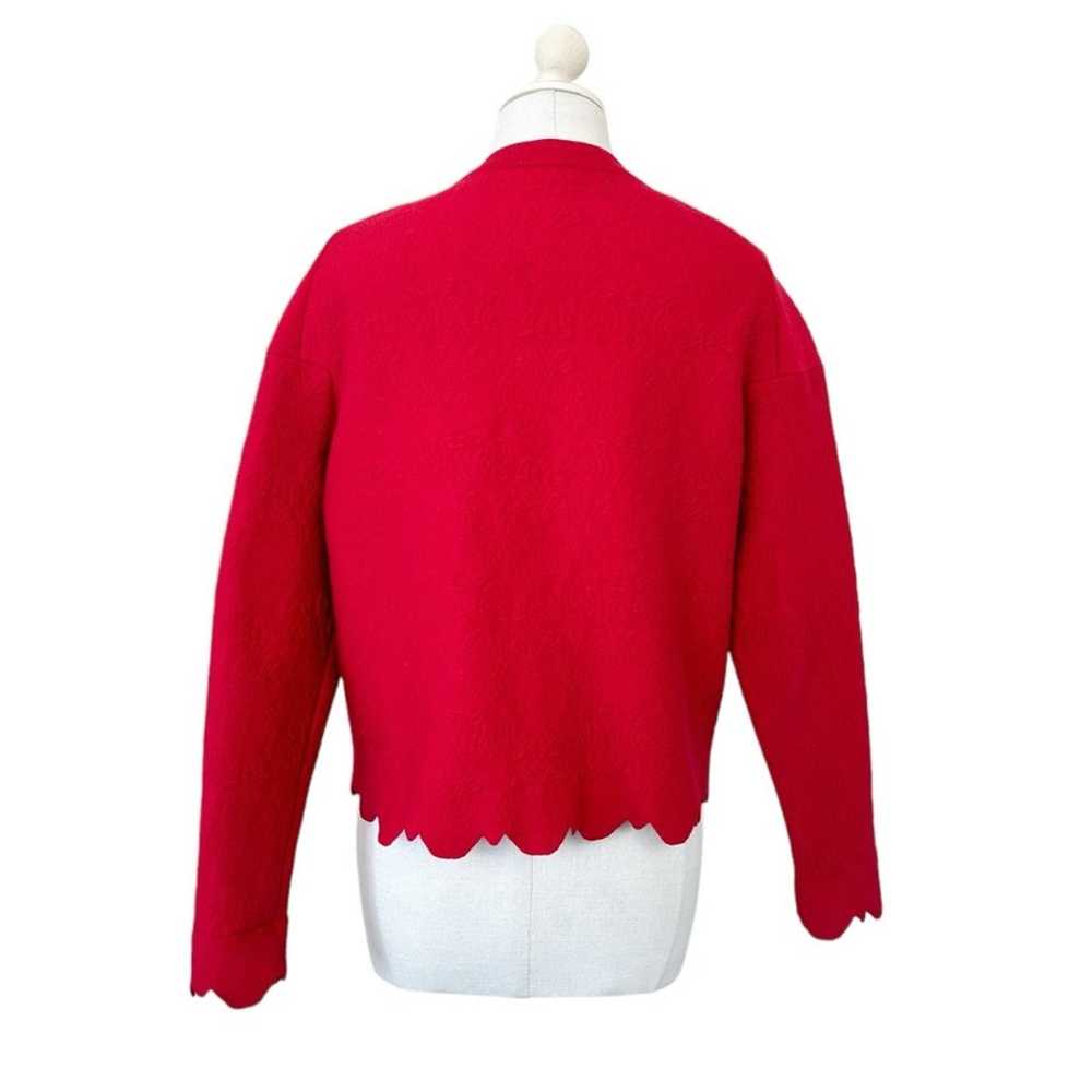 Alaia Wool Knit Zip Up Jacket in Red Women’s IT 4… - image 2