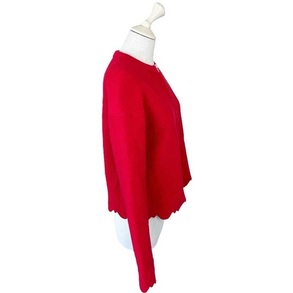 Alaia Wool Knit Zip Up Jacket in Red Women’s IT 4… - image 3