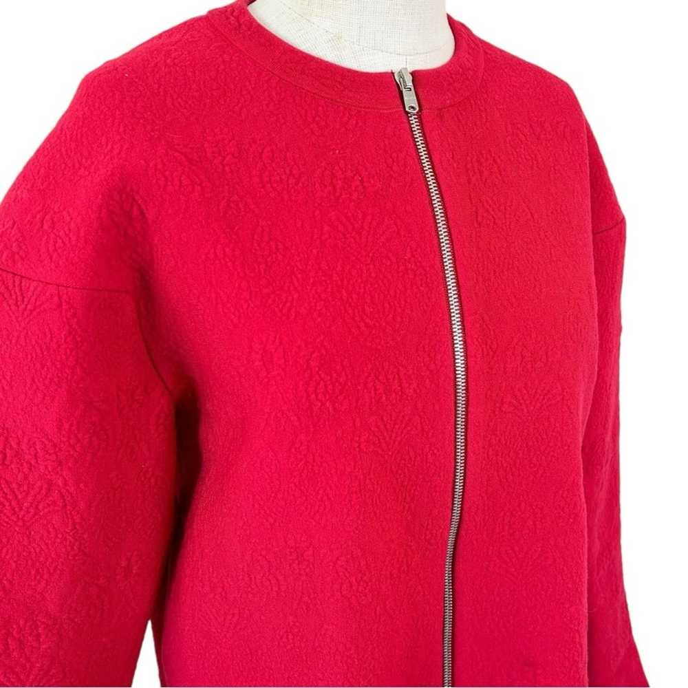 Alaia Wool Knit Zip Up Jacket in Red Women’s IT 4… - image 4