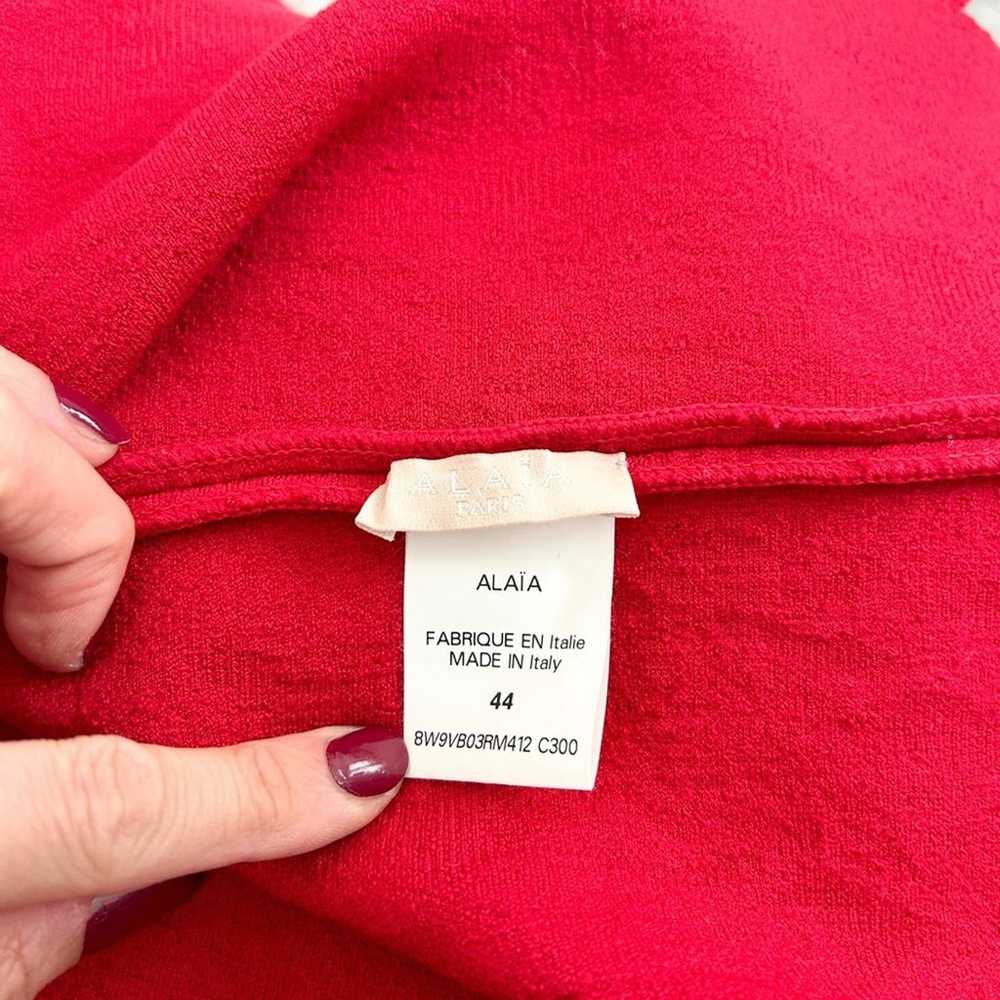 Alaia Wool Knit Zip Up Jacket in Red Women’s IT 4… - image 7
