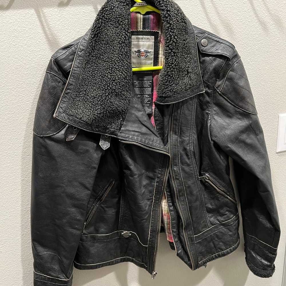 Harley Davidson leather bomber jacket - image 1