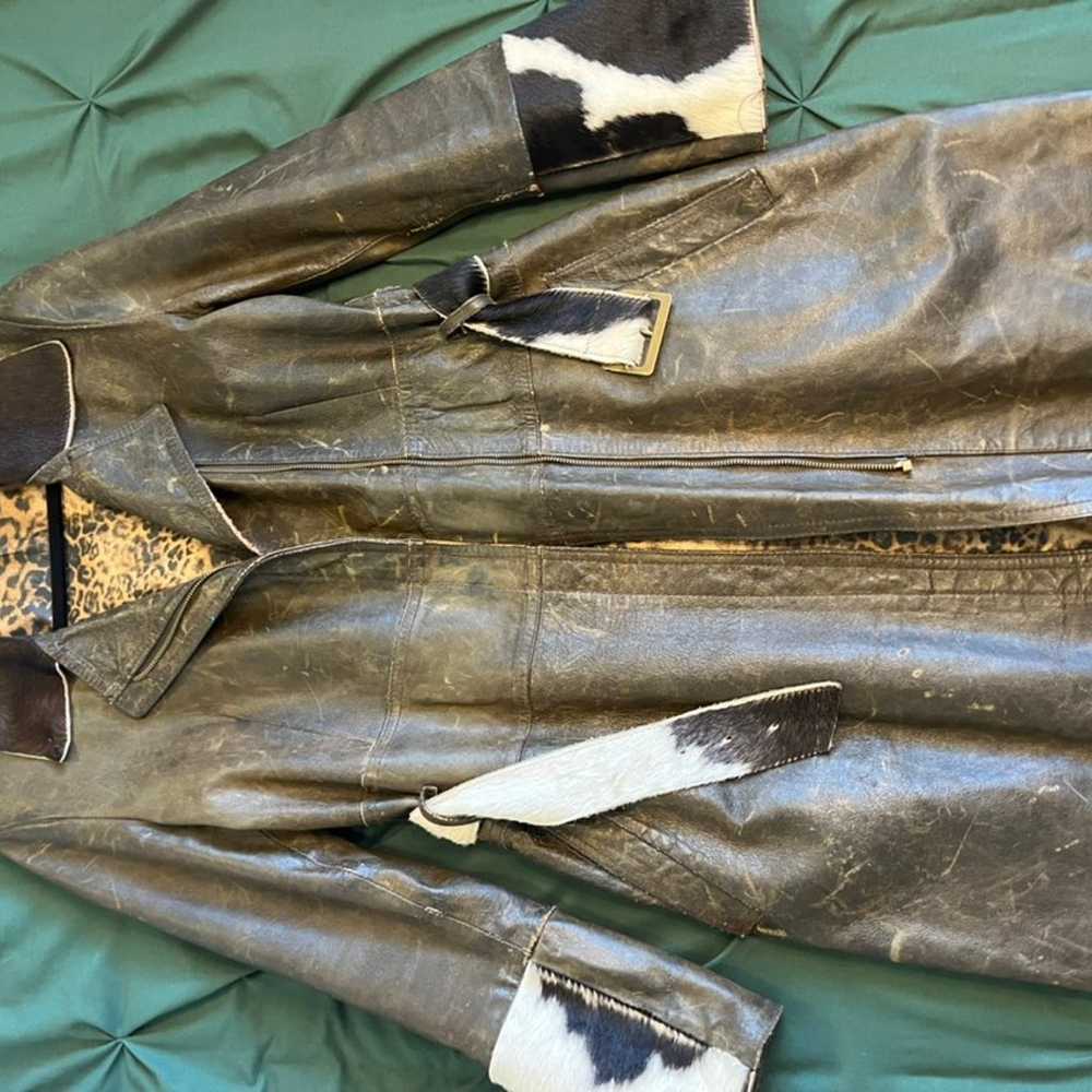 Vintage real leather coat - image 4