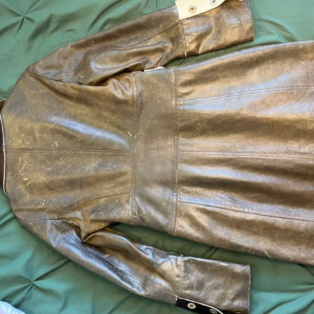 Vintage real leather coat - image 5