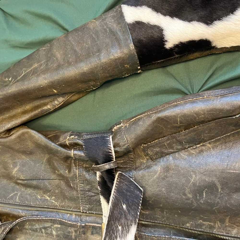 Vintage real leather coat - image 6