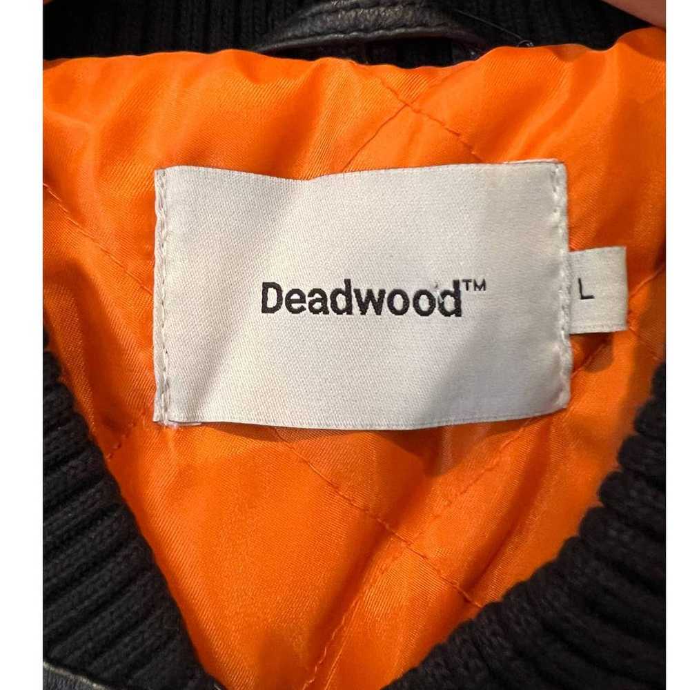 Deadwood Recycled Lambskin Leather Bomber Jacket … - image 9