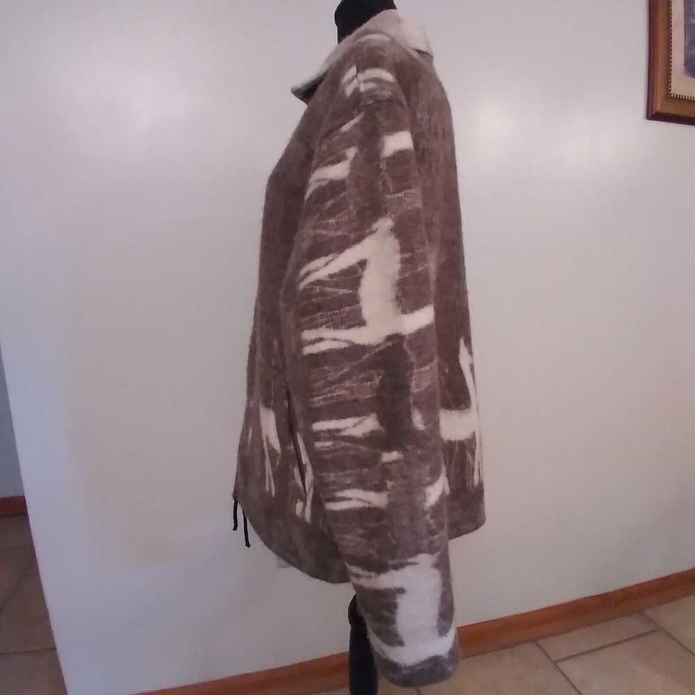 Alpaca Connection Wool Print Large Coat Jacket - … - image 5