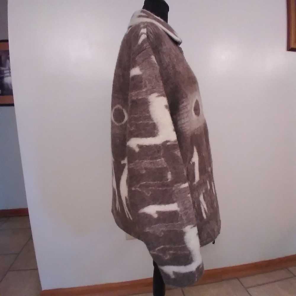 Alpaca Connection Wool Print Large Coat Jacket - … - image 6