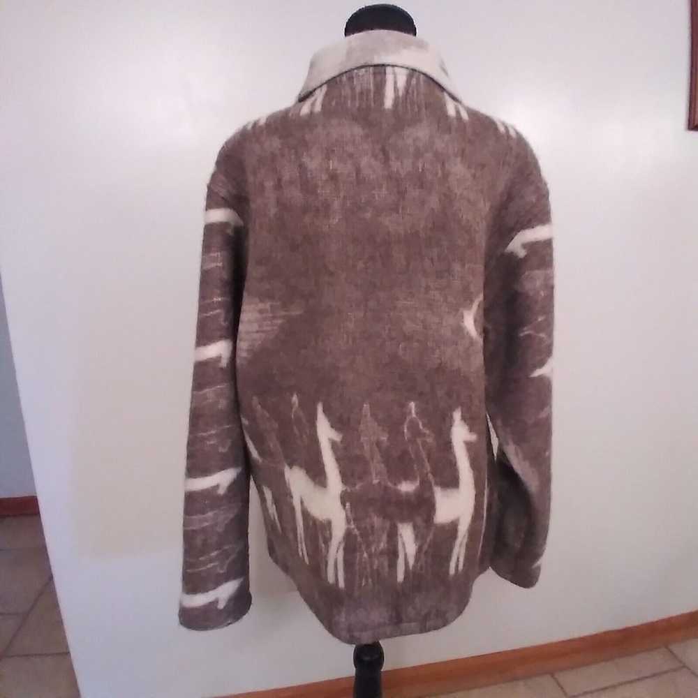 Alpaca Connection Wool Print Large Coat Jacket - … - image 7
