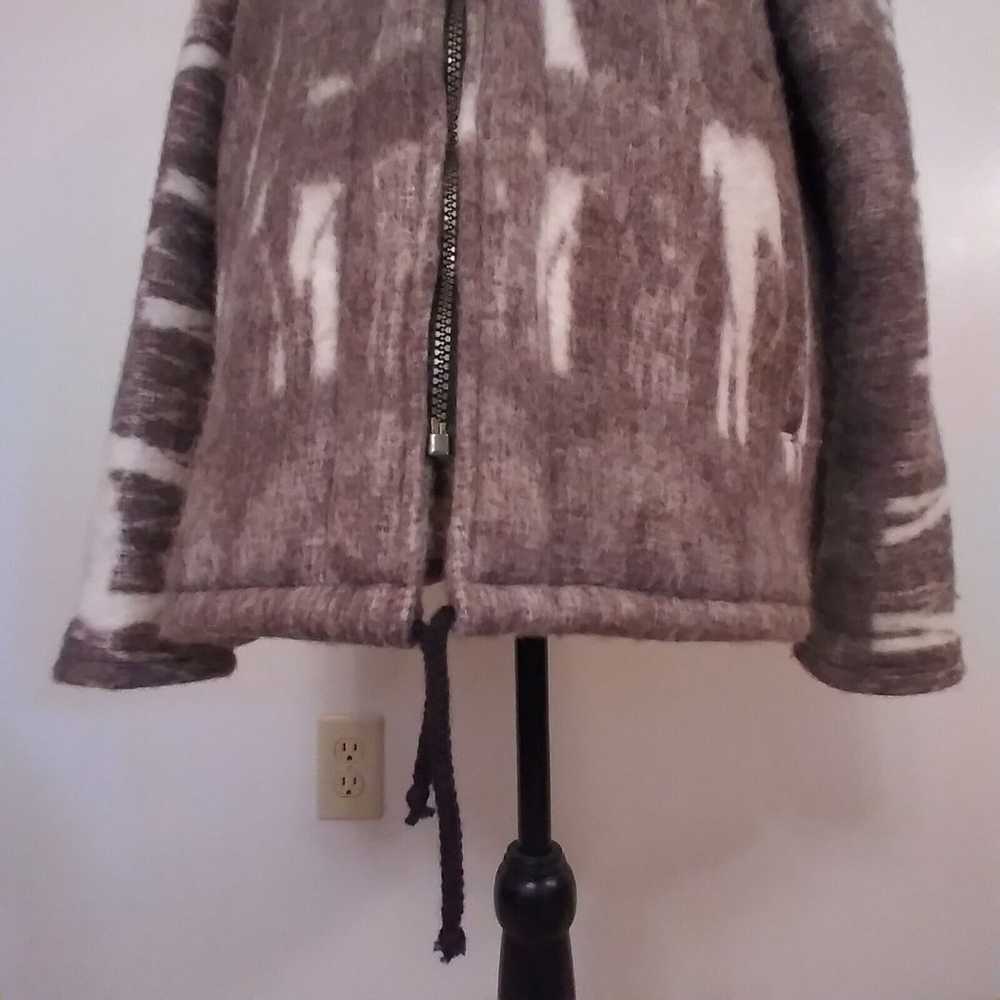 Alpaca Connection Wool Print Large Coat Jacket - … - image 9