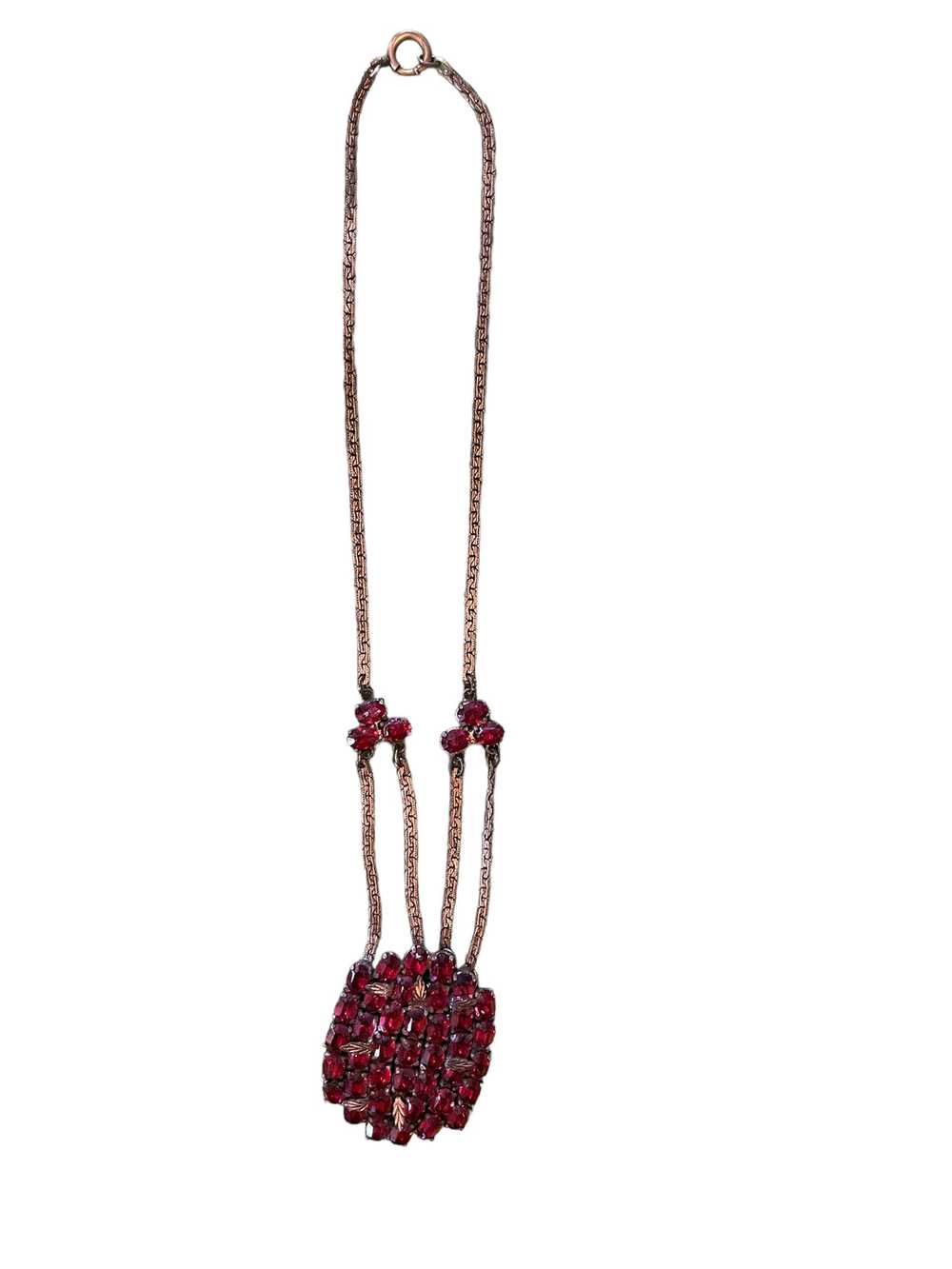 Ruby Rhinestone Necklace - image 1